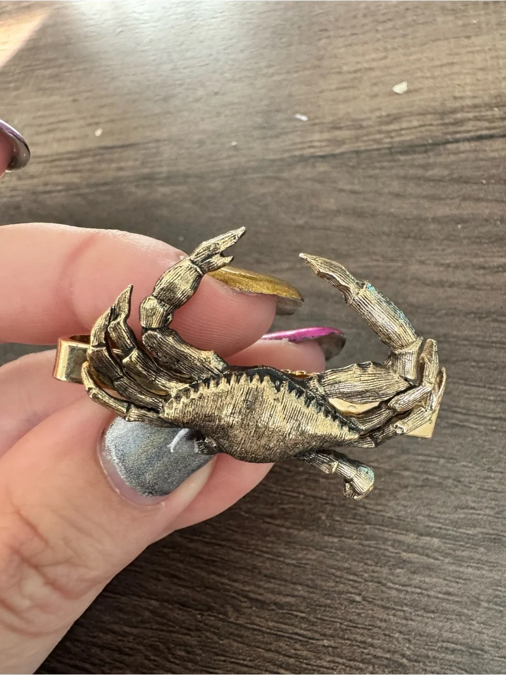 Vintage Gold Crab Hair Clip - Women's Hair Accessory / Pin, Costume